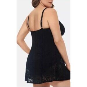 Alisha Levine One Piece Black Lace Swimsuit Women’s Sz 22W